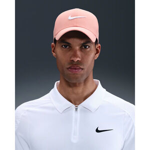 New Nike Club Structured Swoosh Hat Deep Apricot White Cap FB5625 845 Size M/L